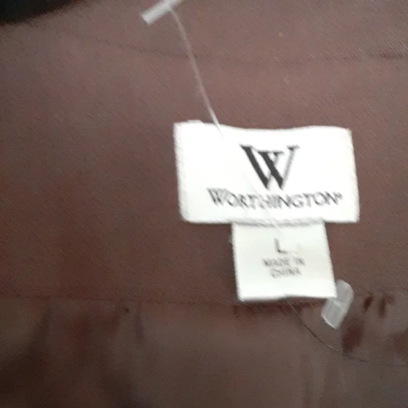 Worthington sz large NWOT brown knit and faux suede moto jacket pit 19 inches - Picture 3 of 5